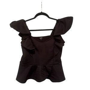 Express Black Flutter Sleeveless Blouse size Medium